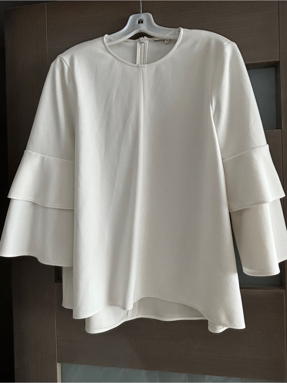 Tibi Ivory Tiered Bell Sleeve Blouse - Size 4